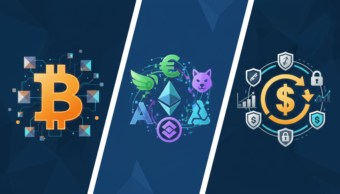 Diferença entre Bitcoin, Altcoins e Stablecoins